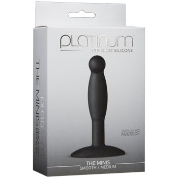 Platinum Premium Silicone Smooth Butt Plug Medium  - Black