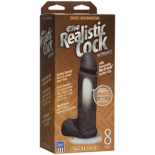 The Realistic Cock UR3 8" Non-Vibrating Dong - Black