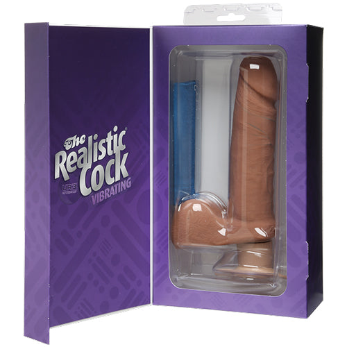 The Realsitic Cock 6" UR3 Vibrating Dong - Brown