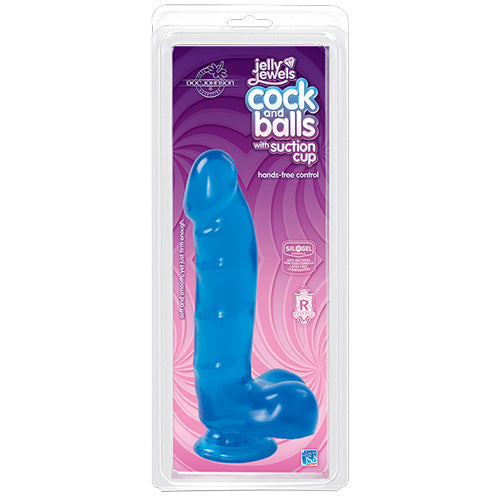 Jelly Jewel Cock & Suction Cup Dong - Sapphire Blue