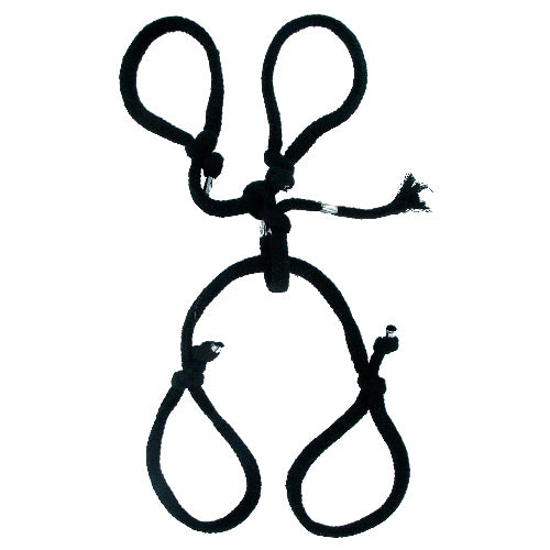 Fetish Fantasy Series - Silk Rope Hogtie Set - Black