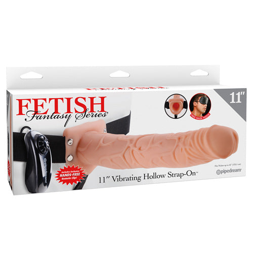 Fetish Fantasy Series 11 inch Vibrating Hollow Strap-On - Ivory