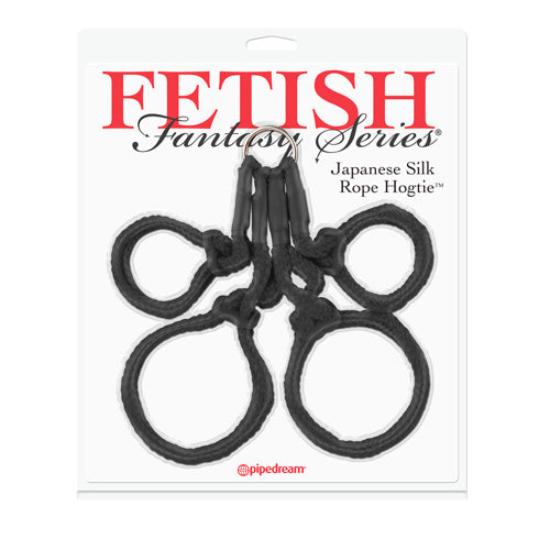 Fetish Fantasy Series - Japanese Silk Rope Hogtie Set - Black