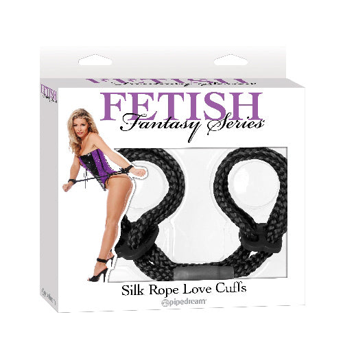 Fetish Fantasy Silk Rope Love Cuffs - Black - PipeDream Products