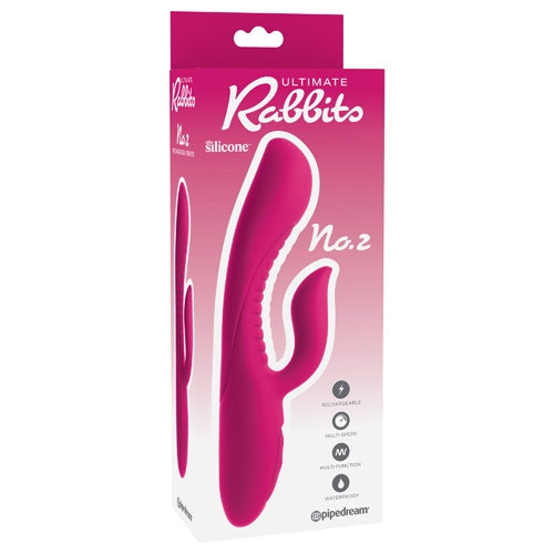 Ultimate Rabbit No. 2 Silicone Rechargeable 9 Function Vibe - Pink