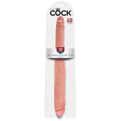 King Cock 16" Tapered Double Dildo - Ivory