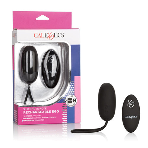 Silicone 2.75 inch Remote Rechargeable Egg - Black