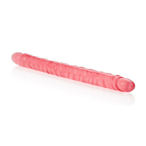 Slim Jim Duo Veined Reflective Jelly 17" Double Dong - Pink
