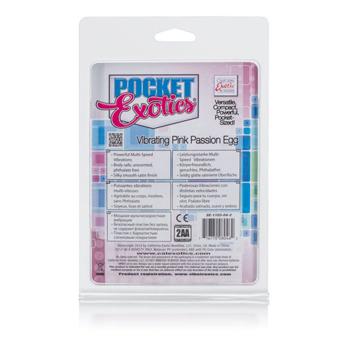 Pocket Exotics Vibrating Pink Passion Egg