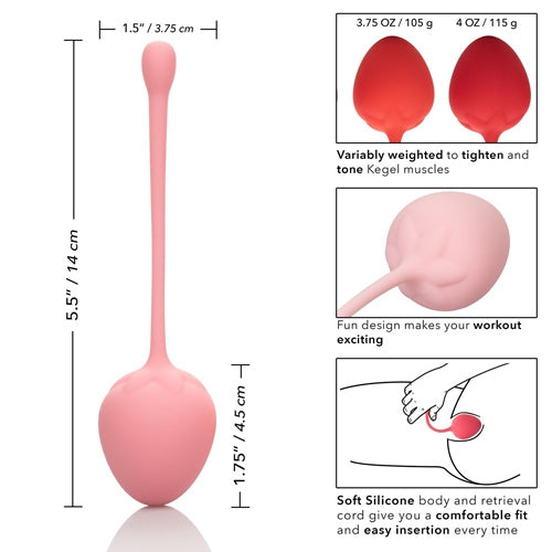 Weighted Strawberry Silicone Kegel Training 6pc Set - Red