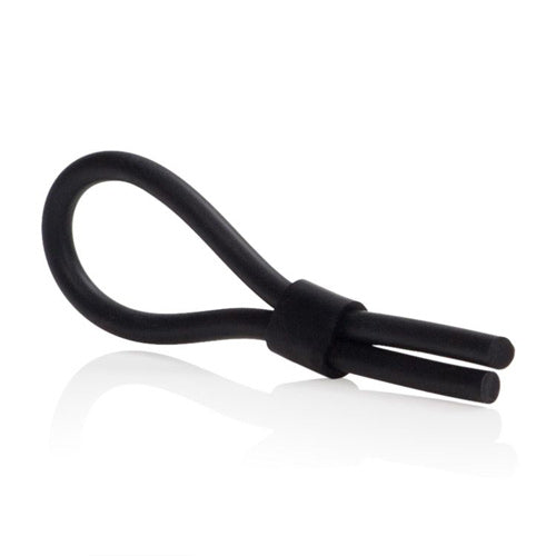 Silicone Stud Lasso - Non-Vibrating and Adjustable Cock Ring - Black