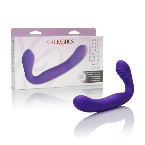 USB Rechargeable Silicone Love Rider Strapless Strap-On - Purple