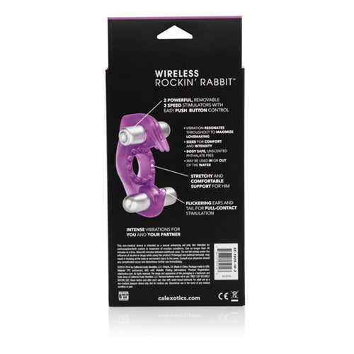 Wireless Rocking Rabbit - Vibrating Cock Ring - Purple