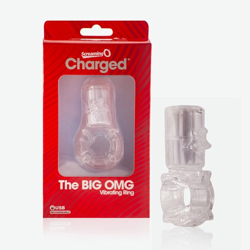 Charged Big OMG Vertical Cock Ring Screaming O - Clear