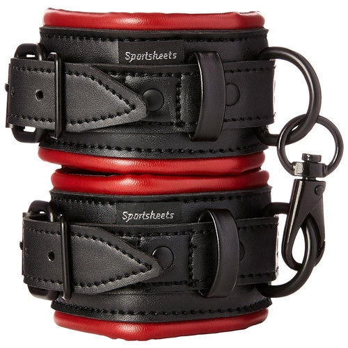 Saffron Sportsheets Cuffs - Black/Red