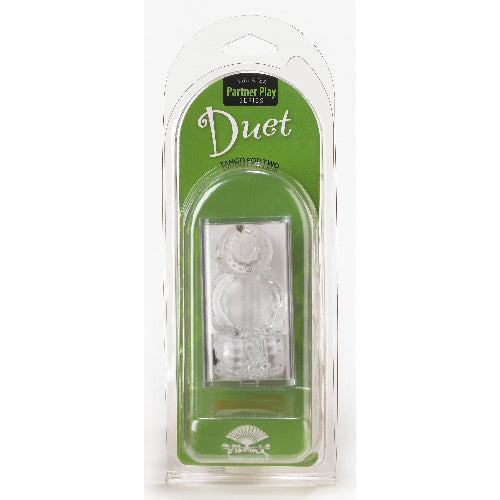 Duet Double Vibrating Cock Ring - Clear