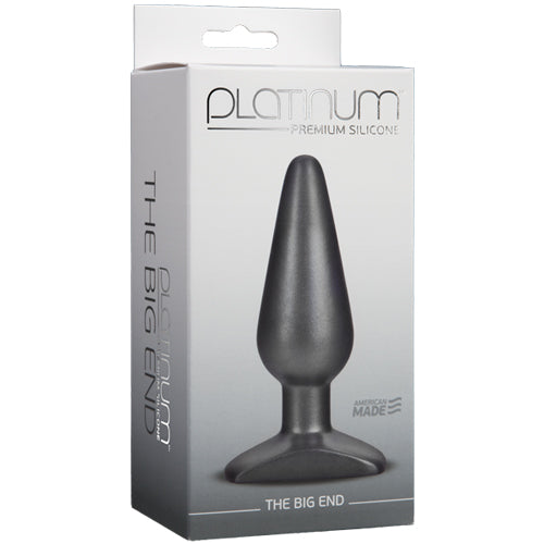Platinum The Big End Non-Vibrating Butt Plug - Charcoal