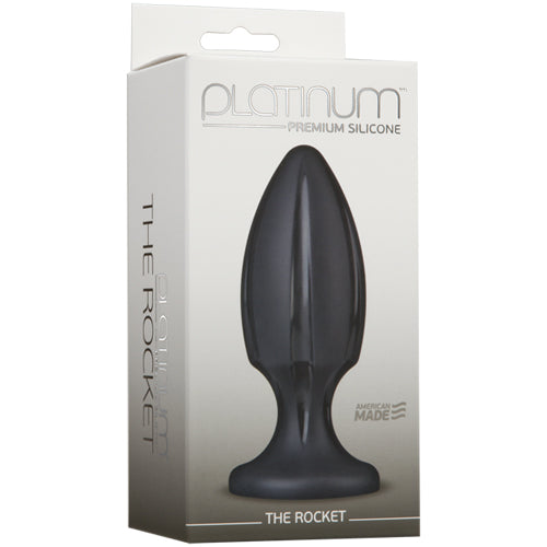 Platinum Premium Silicone Non-Vibrating Butt Plug - The Rocket - Black