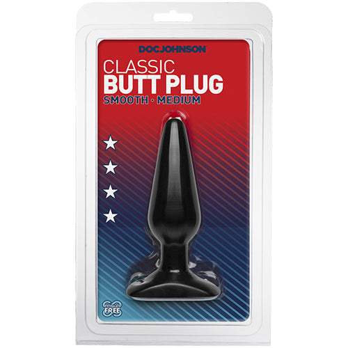 Classic Non-Vibrating Butt Plug - Medium - Black