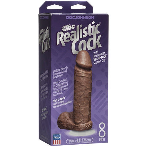 The Realistic Cock 8" Non-Vibrating Dong - Mullato
