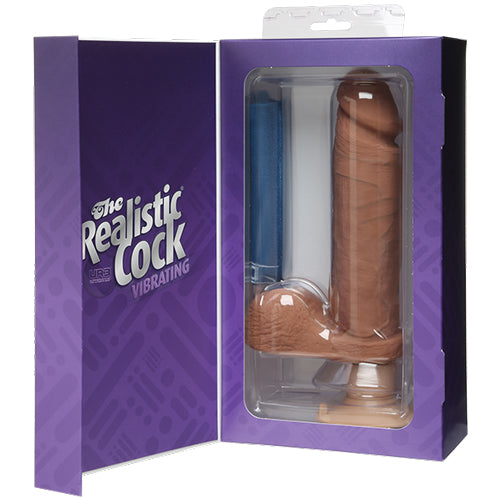 The Realistic Vibrating UR3 Cock - 8" - Brown