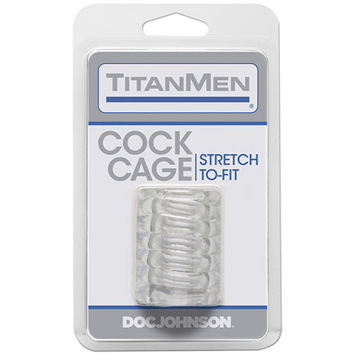 Titanmen Cock Cage Non-Vibrating Cock Ring - Clear