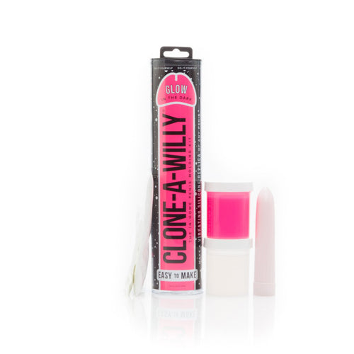 Clone-A-Willy Vibrating Silicone Penis Casting Kit - Glow in the Dark - Pink