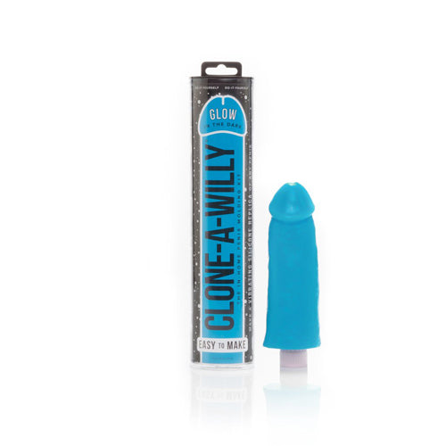 Clone-A-Willy Vibrating Silicone Penis Casting Kit - Glow in the Dark- Blue