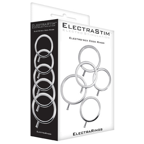 Solid Metal Cock Ring Set 5 Sizes - Electrastim