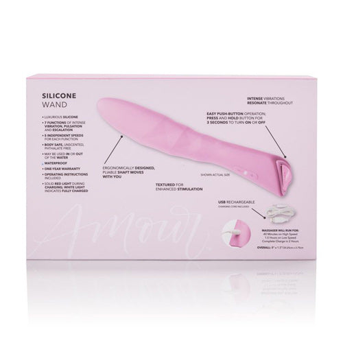 Jopen Amour Silicone Wand USB Rechargeable Pink