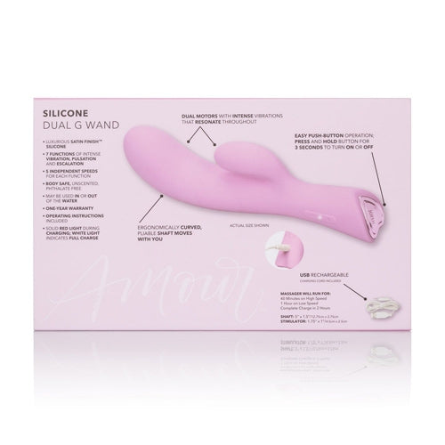 Jopen Amour Silicone Dual G Wand USB Rechargeable Pink
