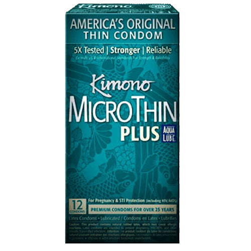 Kimono Micro Thin Condoms - 12 pk (Ultra Lubricated with Aqua Lube)