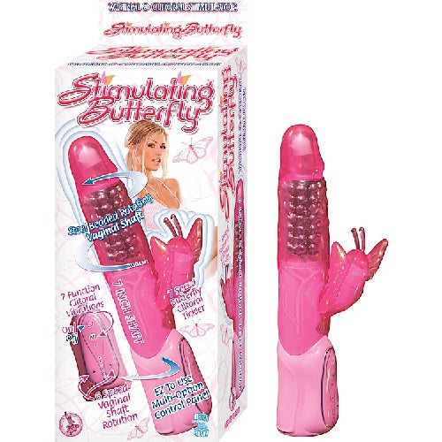 Stimulating Butterfly Dual Stimulation Vibrator - Pink