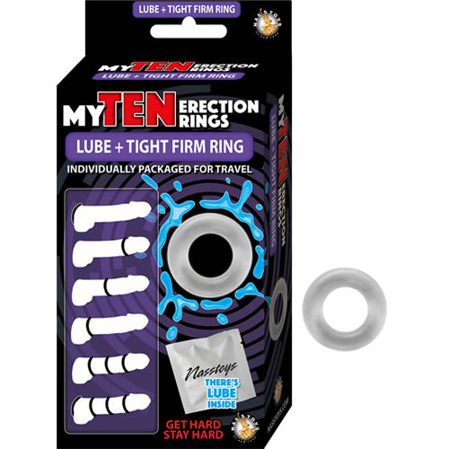 My Ten Erection Rings Lube and Firm Rings - Clear