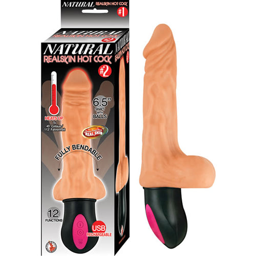 Natural Realskin 6.5 inch Hot Cock #2 with Balls - Ivory
