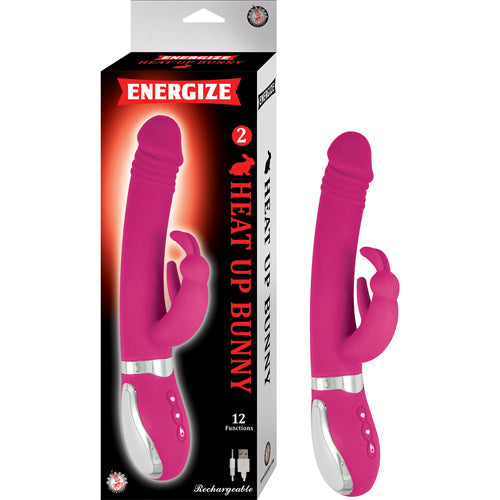 Energize 12 Function Silicone Heat Up Bunny 2 - Pink