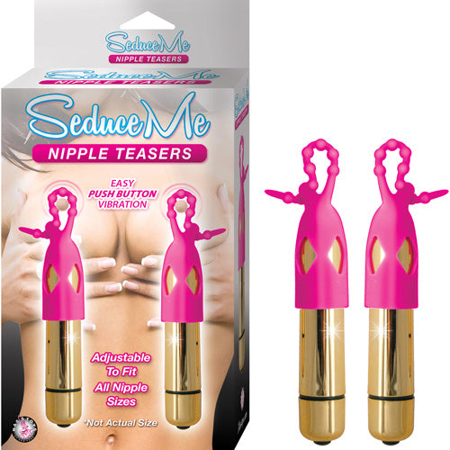 Seduce Me Adjustable Nipple Teasers - Pink and Gold