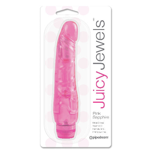 Juicy Jewels Pink Sapphire Multi Speed Jelly Vibrator - Pink