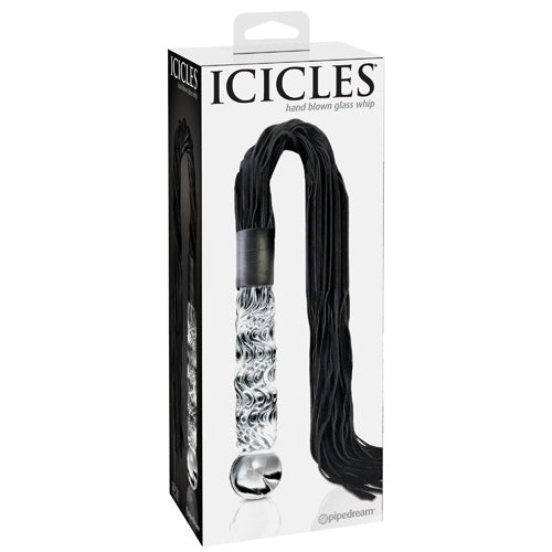 Icicles - No. 38 - Hand Blown Glass Whip - Black
