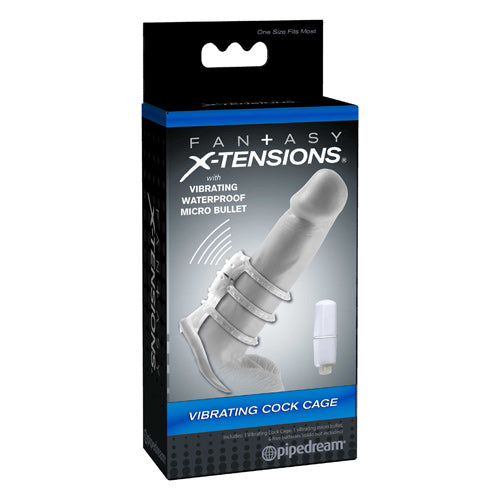 Fantasy X-tensions Vibrating Cock Cage Clear
