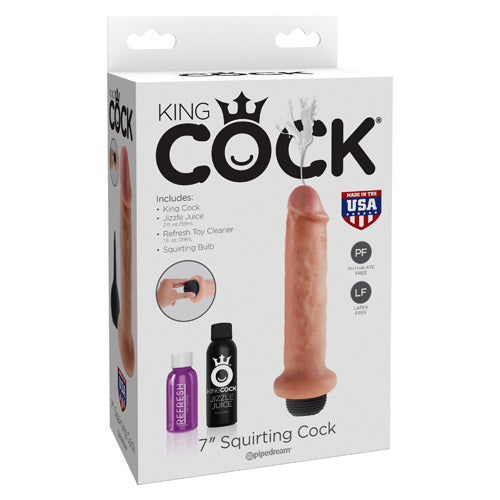 King Cock 7 inch Squirting Cock - Ivory