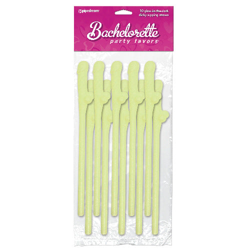 Dicky Sipping Straws - Glow-in-the-Dark- Pipedream Products