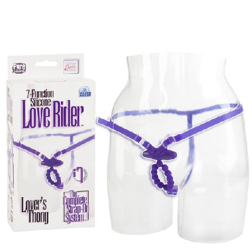 7 Function Silicone Love Rider - Lover's Thongs - Purple
