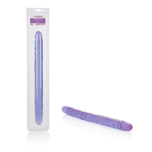 Slim Jim Duo Veined Reflective Jelly 17" Double Dong - Purple