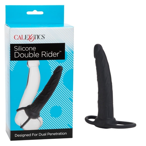 Silicone 5.5 inch Double Rider - Black