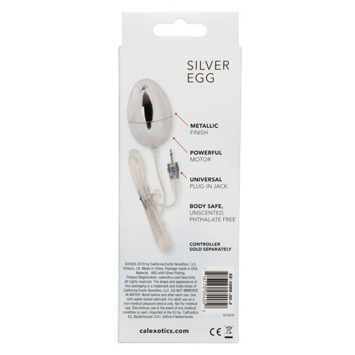 Sterling Collection - Powerful Silver Egg w/ Plug In Jack
