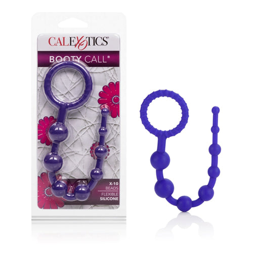 Booty Call Collection - Silicone X-10 Anal Beads - Purple