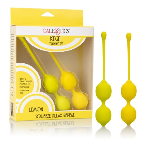 Weighted Lemon Silicone Kegel Training 2 pc Set - Yellow