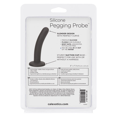 Strap-on Compatible Silicone Pegging Probe - Black