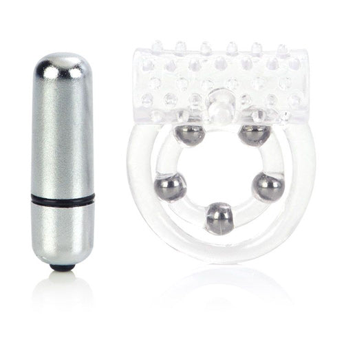 Waterproof Maximus Enhancement Ring - 5 Stroker Beads - Vibrating Cock Ring